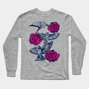 Rose & Swallows Long Sleeve T-Shirt